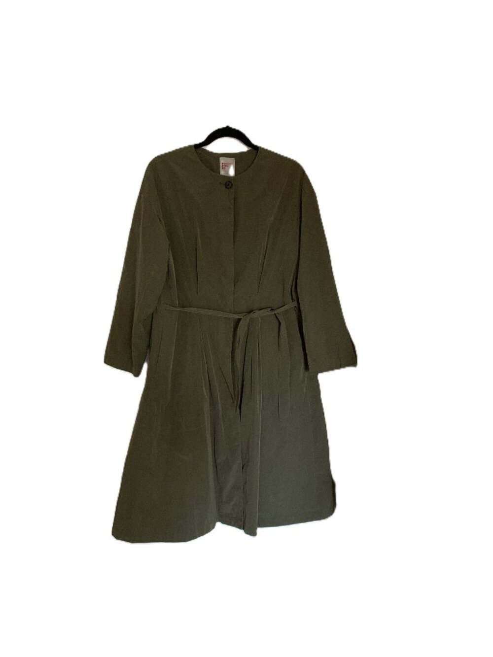 8seconds olive green collarless duster coat